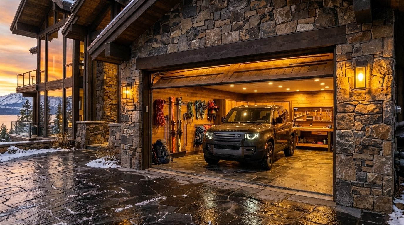 Harper Direct Garage Door Garage Door Gliding Open Revealing Warm Illuminated Interior